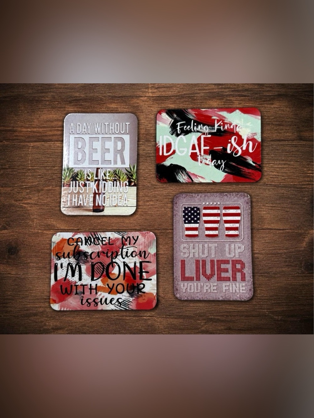 NWT Funny Bar Magnet Set | Adult Humor Fridge Magnets | Set of 4